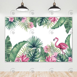 Allenjoy Tropic Flamingo Theme Happy Birthday Backdrop