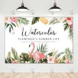 Allenjoy Watercolor Flamingo'S Party Happy Birthday Backdrop