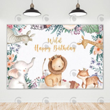 Allenjoy Wild Happy Birthday Party Decoration Backdrop