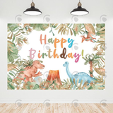 Allenjoy Dinosaur Happy Birthday Party Decoration Backdrop