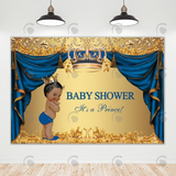 Allenjoy Gold Blue Baby Shower Birthday Party Backdrop