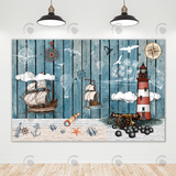 Allenjoy Navigation Pirate Theme Party Decoration Backdrop