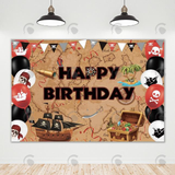 Allenjoy Nautical Maps Pirate Theme Party Decoration Backdrop