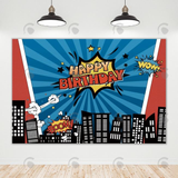 Allenjoy Supper Hero Happy Birthday Party Decoration Backdrop