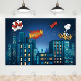 Allenjoy City Supper Hero Happy Birthday Party Decoration Backdrop