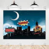 Allenjoy Dark City Supper Hero Happy Birthday Party Decoration Backdrop