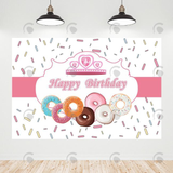 Allenjoy Colorful Donut Sweet Birthday Decoration Backdrop