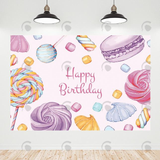 Allenjoy Lollypop Happy Birthday Decoration Backdrop