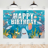 Allenjoy Baby Shark Theme Birthday Party Backdrop