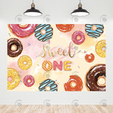 Allenjoy Sweet One Donut Decoration Backdrop