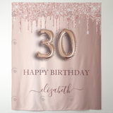 Allenjoy 30Th Birthday Party Rose Gold Decoration Fabric Backdrop