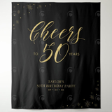 Allenjoy 50Th Black Adult Birthday Party Decoration Fabric Backdrop