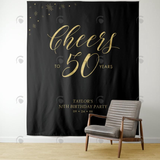 Allenjoy 50Th Black Adult Birthday Party Decoration Fabric Backdrop