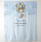 Allenjoy Blue Sky Baby Shower Party Decoration Fabric Backdrop