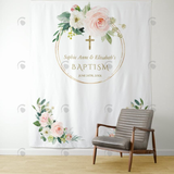 Allenjoy Baptism Decoration Fabric Backdrop