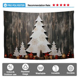 Allenjoy Cardboard Christmas Trees Backdrop Snowflakes Rustic Wooden Photoshoot Background