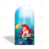 Allenjoy The Little Mermaid Happy Birthday Party Arch Backdrop Wall Cloth Cover