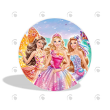 Allenjoy Barbie Theme Birthday Party Decoration Round Circle Backdrop Cover Plinth Cylinder Pedestal Cloth Cover