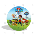 Allenjoy Paw Patrol Theme Birthday Party Decoration Round Circle Backdrop Cover Plinth Cylinder Pedestal Cover