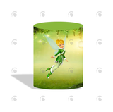 Allenjoy Tinker Bell Theme Birthday Party Decoration Round Circle Backdrop Cover Plinth Cylinder Pedestal Cover