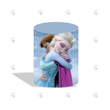 Allenjoy Frozen Theme Birthday Party Decoration Round Circle Backdrop Cover Plinth Cylinder Pedestal Cover