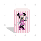 Allenjoy Minnie Mouse Birthday Party Decoration Round Circle Backdrop Cover Plinth Cylinder Pedestal Cover