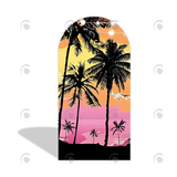 Allenjoy Sandbeach Sunset Palm Party Arch Backdrop Wall Cloth  Cover