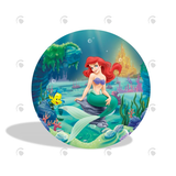 Allenjoy The Little Mermaid Birthday Party Decoration Round Circle Backdrop Cover Plinth Cylinder Pedestal Cloth Cover