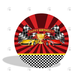 Allenjoy Racing Car Birthday Party Decoration Round Circle Backdrop Cover Plinth Cylinder Pedestal Cloth Cover