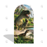 Allenjoy Dinosaur Cartoon Theme Happy Birthday Party Arch Backdrop Wall Cloth  Cover