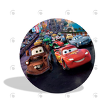 Allenjoy Cars Mcqueen Birthday Party Decoration Round Circle Backdrop Cover Plinth Cylinder Pedestal Cloth Cover