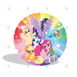 Allenjoy The Little Pony Birthday Party Decoration Round Circle Backdrop Cover Plinth Cylinder Pedestal Cloth Cover