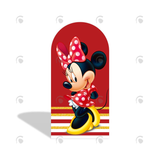 Allenjoy Minnie Mickey Cartoon Birthday Party Arch Backdrop Wall Cloth Cover