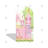 Allenjoy Princess Castle Happy Birthday Party Arch Backdrop Wall Cloth Cover