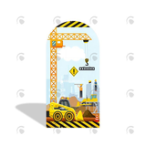 Allenjoy Construction Vehicles Arch Backdrop Wall Cloth Cover For Birthday Baby Shower Party