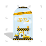 Allenjoy Construction Vehicles Theme Arch Backdrop Wall Cloth Cover For Birthday Baby Shower Party