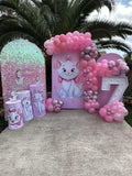 Allenjoy Marie Cat Birthday Party Decoration Arch Backdrop Cover Plinth Cylinder Pedestal Cover