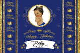 Allenjoy Blue Gold Baby Shower Party Backdrop