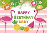 Allenjoy Baby Birthday Flamingo Theme Party Backdrop