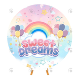 Allenjoy Sweet Dream Birthday Party Round Cover