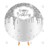 Allenjoy Sliver Theme Birthday Party Circle Backdrop Cover