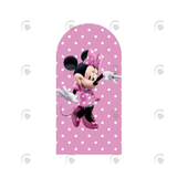 Allenjoy Pink Minnie Mickey Birthday Party Arch Backdrop Wall Cloth Cover