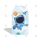 Allenjoy Blue Galaxy Space Astronaut Cartoon Arch Backdrop Wall Cloth Cover For Birthday Baby Shower Party