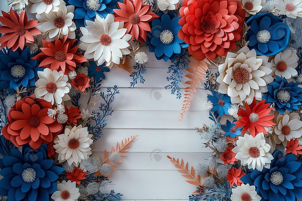 Allenjoy 4Th Of July Floral Arch Photography Backdrop GBSX-00085