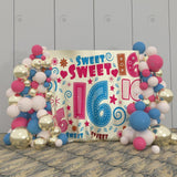 Allenjoy Sweet 16Th Happy Birthday Party Decoration Fabric Backdrop