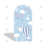 Allenjoy Oh Baby Blue Hot Air Balloon Arch Backdrop Wall Cloth Cover Birthday Baby Shower Gender Reveal Party