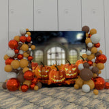 Allenjoy Pumpkin Halloween Decoration Fabric Backdrop