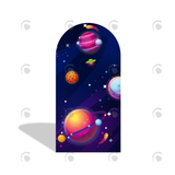 Allenjoy Galaxy Cartoon Birthday Baby Shower Party Arch Backdrop Wall Cloth Cover