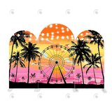 Allenjoy Sandbeach Sunset Palm Party Arch Backdrop Wall Cloth  Cover