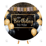 Allenjoy Happy Birthday Round Backdrop Cover